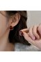 Burgundy Earring Set 4-Piece Elegant Women's Earrings - 4