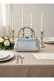 Silver Janjan Yanar Rotating Rainbow Chain Pearl Metal Handle Detailed Women's Evening Bag - 3