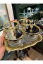 4-Piece Metal Tray Set, Gold Silver Detailed Serving Dish, Snack Bowl, Breakfast Dish - 3
