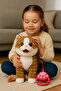Musical Sensory Cat Toy for Kids RC Leash Electronic Pet Kids Toy Interactive Fluff Plush Toy Brown - 4