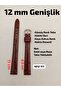 12 mm Compatible Watch Strap - Genuine Leather, Dark Brown Color - Spotted Model, Silver Color Buckle, (Second Item in the Cart Is 100 Tl.) - 3
