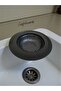 مصفاة حوض المطبخ من الفولاذ المقاوم للصدأ باللون الأسود غير اللامع مقاس 11.5 سم - فلتر حوض ذو حافة عريضة لالتقاط القمامة