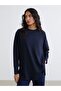Crew Neck Oversize Women's Sweatshirt Tunic