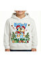 Boy's Christmas New Year Printed 3 Thread Fleece-Lined Hooded Winter Sweatshirt / Tracksuit Set