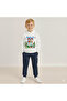 Boy's Christmas New Year Printed 3 Thread Fleece-Lined Hooded Winter Sweatshirt / Tracksuit Set - 2