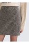Lcwaikiki Classic Gray Tweed Plain Mini Women's Skirt - 3