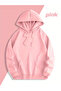Sevgili Kombin Hoodie Couple Sweatshirt - Special for Couples with Teddy Bear Print Pair Perfect Pink - 2
