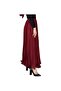Zenne Pleated Red Chiffon Skirt Pleated Long - 5