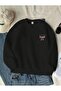 Girl Corded Fabric Fabric Flared Pants and Sweatshirt - 3
