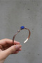 Men's Copper Bracelet Natural Lapis Lazuli Stone Women's Handcuff Bracelet - 7