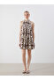 Halter Neckline Print Mini Dress - 2