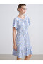 Esvab • Modern & Distinctive Zero Roba Collar Floral Pleated Dress - 3