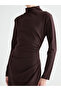 Stand Collar Shirred Dress - 3