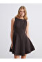 Esvab • Modern & Distinctive Wide Roba Collar Waist-Slit Mini Dress