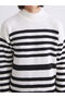 Esvab • Modern & Distinctive Half Fisherman Roba Collar Striped Knitwear Dress - 3
