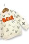 Baby Boy Bear Embroidered Winter 3-Thread Set Fleece-Lined 6-9-12-18-24 Months Top and Bottom Baby Set - 5