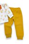 Baby Boy Bear Embroidered Winter 3-Thread Set Fleece-Lined 6-9-12-18-24 Months Top and Bottom Baby Set - 4