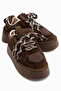 Rita Brown Suede Thick Sole Casual Sneaker Shoes