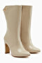 Aria Beige Heeled Women's Boots - 3