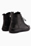 Jina Genuine Leather Black Lace-Up Women's Boots - 5
