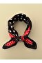 Black white red polka dot pattern modal women's scarf bandana 50x50 cm mini size hair neck bag - 2