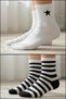 Unisex Dalton's Model Striped Cotton (4 Pairs) Women's Socks White Men's Socks - 6