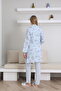 Pregnant Women's Maternity Pajama Set 3-Piece Floral Patterned Dressing Gown Breastfeeding Adjustable Waist - 4