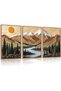 Set of 3 Abstract Minimalist Canvas Art 40x60cm Framed Wall Art Paintings
