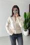 Ecru 100% Cotton Zippered Knitwear Cardigan - 0657 - 6