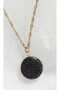 Stainless Steel Chain Natural Stone Round Lava Stone - Energy Stone Necklace