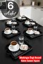 6 Pcs Black Coffee Presentation Tray Mesh Pattern Rectangular Plastic Black