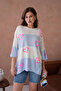 Women's Crew Neck Pearl Embroidered Ov Oversized Riko Sweater 10178