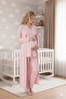 Women's Piped Long Sleeve Maternity Pajamas Set with Dressing Gown 3-Piece Pajama Set - 2