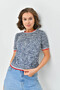 Women's Crew Neck Short Sleeve Knitwear Sweater 10192 - 2
