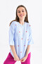 Women's Crew Neck Short Sleeve Heart Embroidered Knit Sweater 10164 - 4