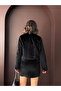 - Plush Buttoned Coat - Black - 4