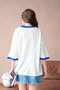 Women's Crew Neck Stone Embroidered Y Slit O Oversized Knitwear Sweater 10042 - 6