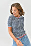Women's Crew Neck Short Sleeve Knitwear Sweater 10192 - 4