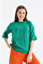 Women's Crew Neck Short Sleeve Heart Embroidered Knit Sweater 10164 - 5