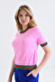 Women's Crew Neck Short Sleeve Striped Knit Sweater 10216 - 3