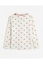 Girl's Red Heart Ribbed 100% Cotton Pajama Set Bottom Top Set - 4