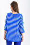 Women's Crew Neck Short Sleeve Striped Oversized Knitwear Sweater 10218.Vsc - 6