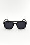 Aviora Black Frame Pilot/Navigator Sunglasses – Black Lens Unisex Minimal Design – Uv400 - 4