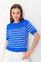 Women's Crew Neck Short Sleeve Embroidered Knitwear Sweater 10195.Vsc - 4