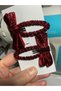 Burgundy Glitter Bow Snap Buckle Set of 2. Compatible for Mother and Daughter, Daily & Special Occasions - 2