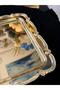 6 Pieces Square Gold Tray Gold Casting Rose Frame Brown Tea Cup Presentation Tray - 7