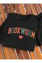 سويت شيرت نسائي أسود من Bookworm مطبوع قصة فضفاضة برقبة دائرية