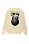 Unisex Melek Printed Oversized Loose Cut Cotton 3 Thread Ş Fleece-Lined Beige K Hooded Sweatshirt Rf0612