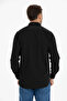 Men's Black Classic Fit Stretch Fabric Denim Shirt Double Pocket Long Sleeve Jeans Shirt - 2
