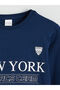 Navy Blue New York Printed Boy's Pajama Set - 3